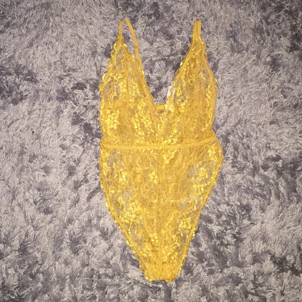 Yellow Lace Bodysuit